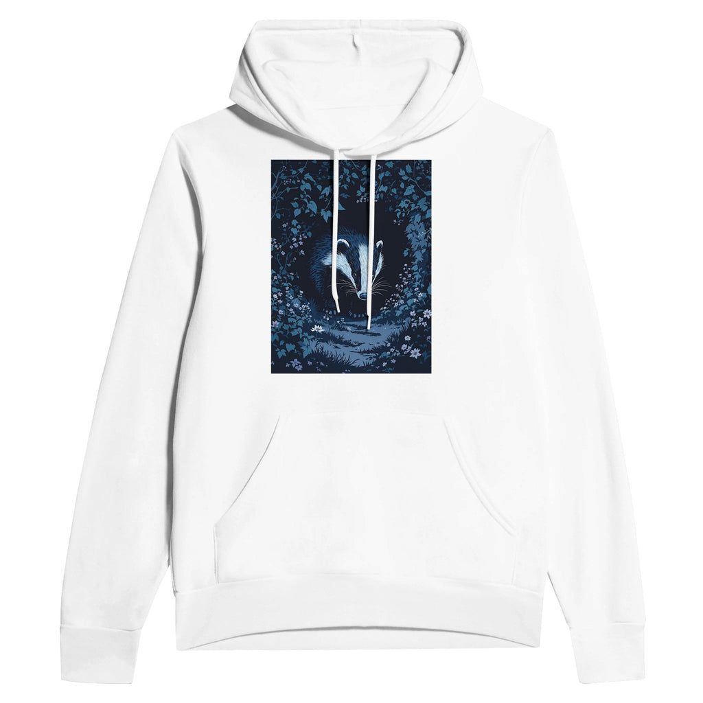Badger Hoodie UK | Dusk Patrol British Wildlife Hoodie Navy - Wild Thread Co