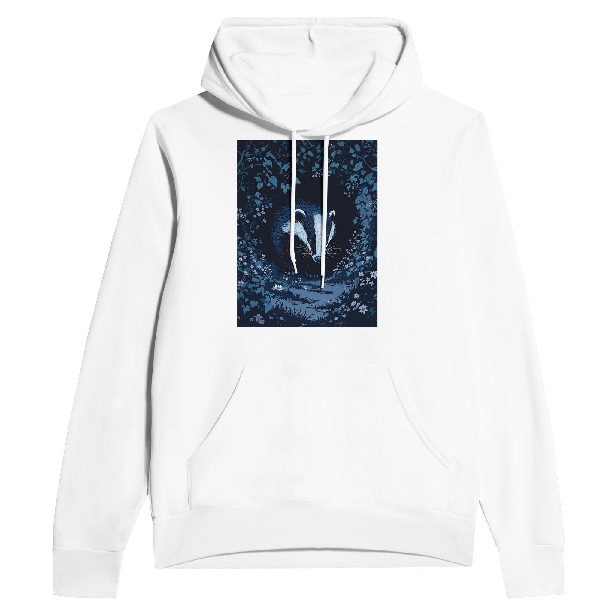 Badger Hoodie UK | Dusk Patrol British Wildlife Hoodie Navy - Wild Thread Co