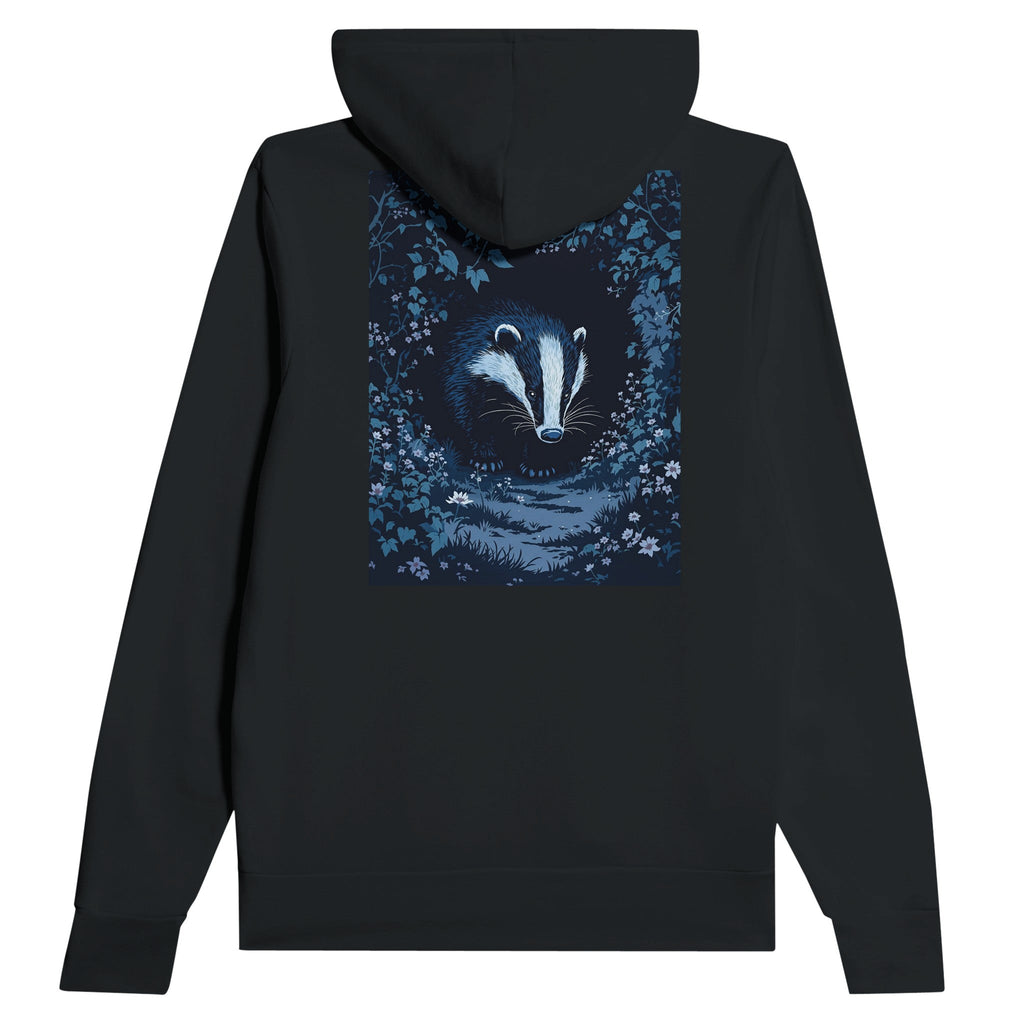 Badger Hoodie UK | Dusk Patrol British Wildlife Hoodie Navy - Wild Thread Co
