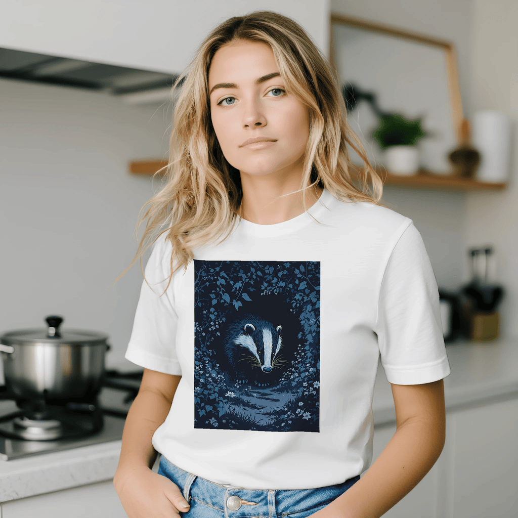 Badger Shirt UK | Dusk Patrol British Wildlife Tee Navy - Wild Thread Co