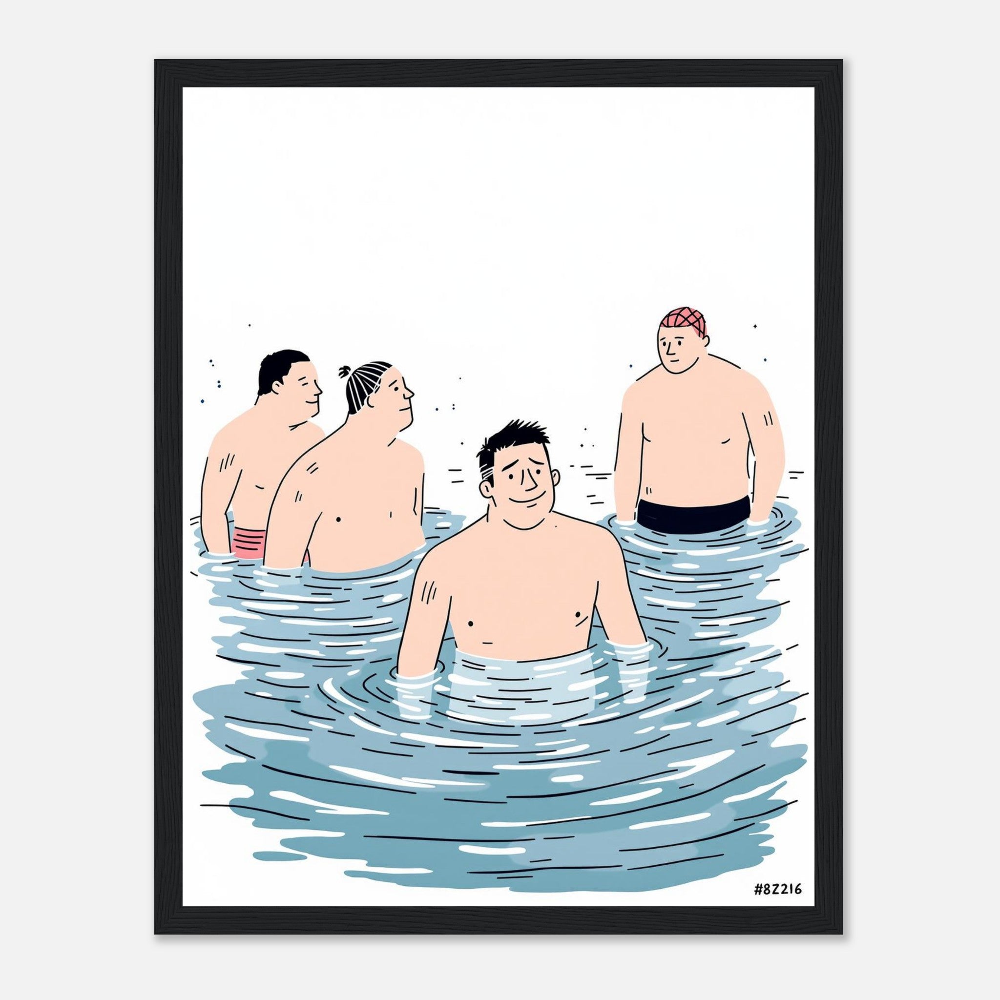 Cold Water Swim Group January Framed Print Wall Art Ready to Hang UK UK Gift — Framed Art Print | Wild Thread Co