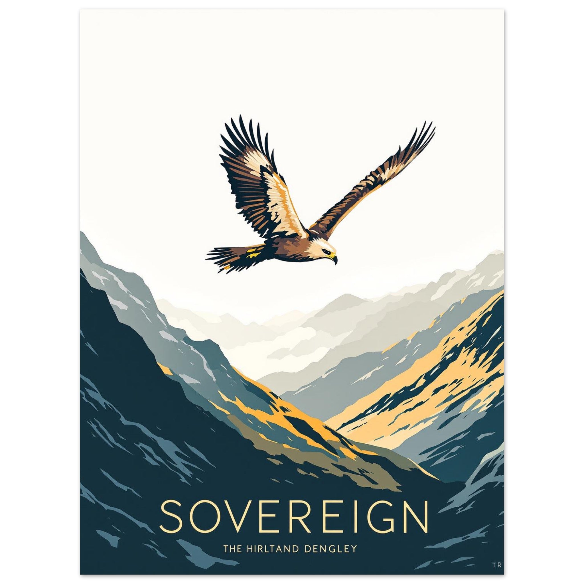 Golden Eagle Scottish Wildlife A1 Art Print Art Print — detail view | Wild Thread Co