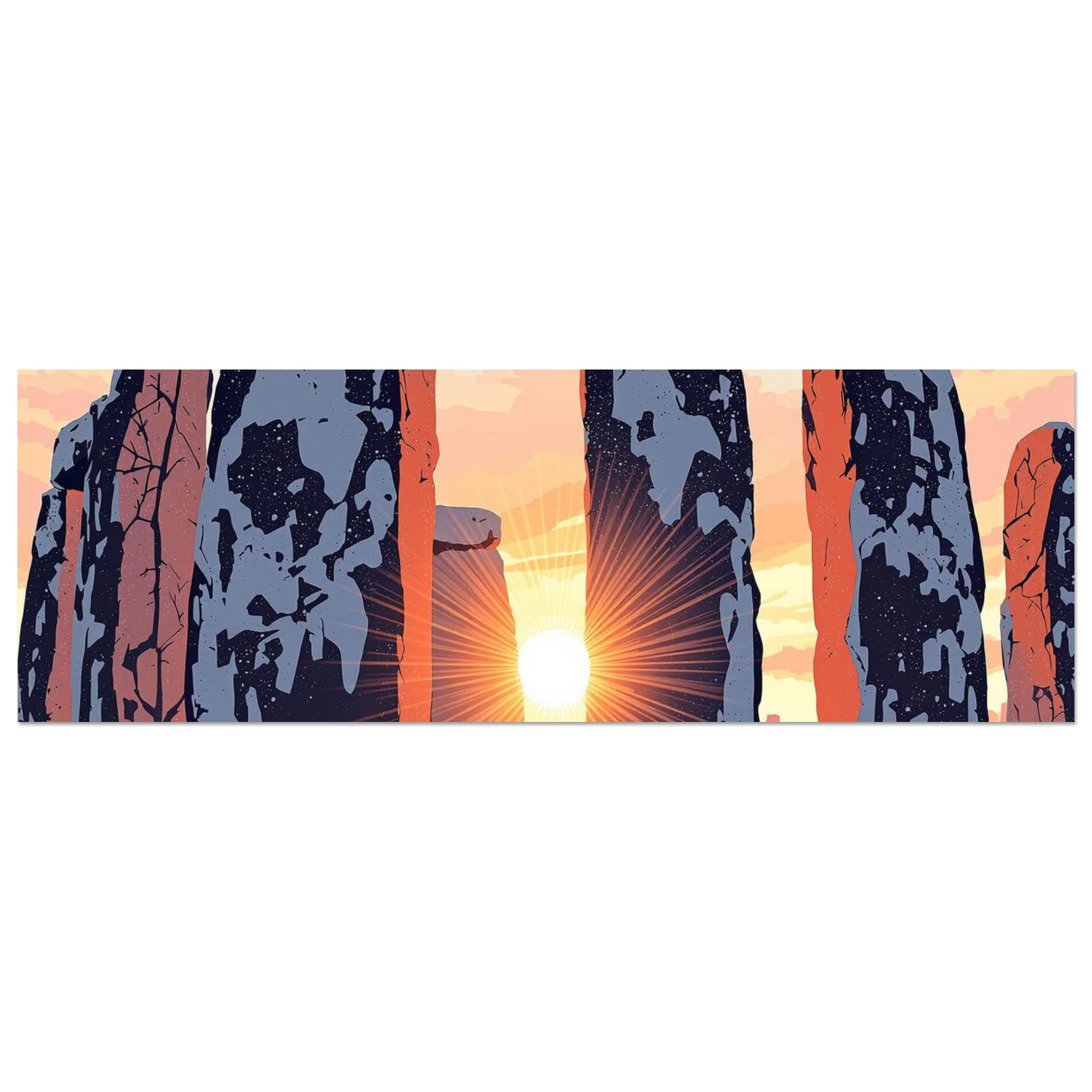 Stonehenge Winter Solstice Dawn Print Material — detail view | Wild Thread Co