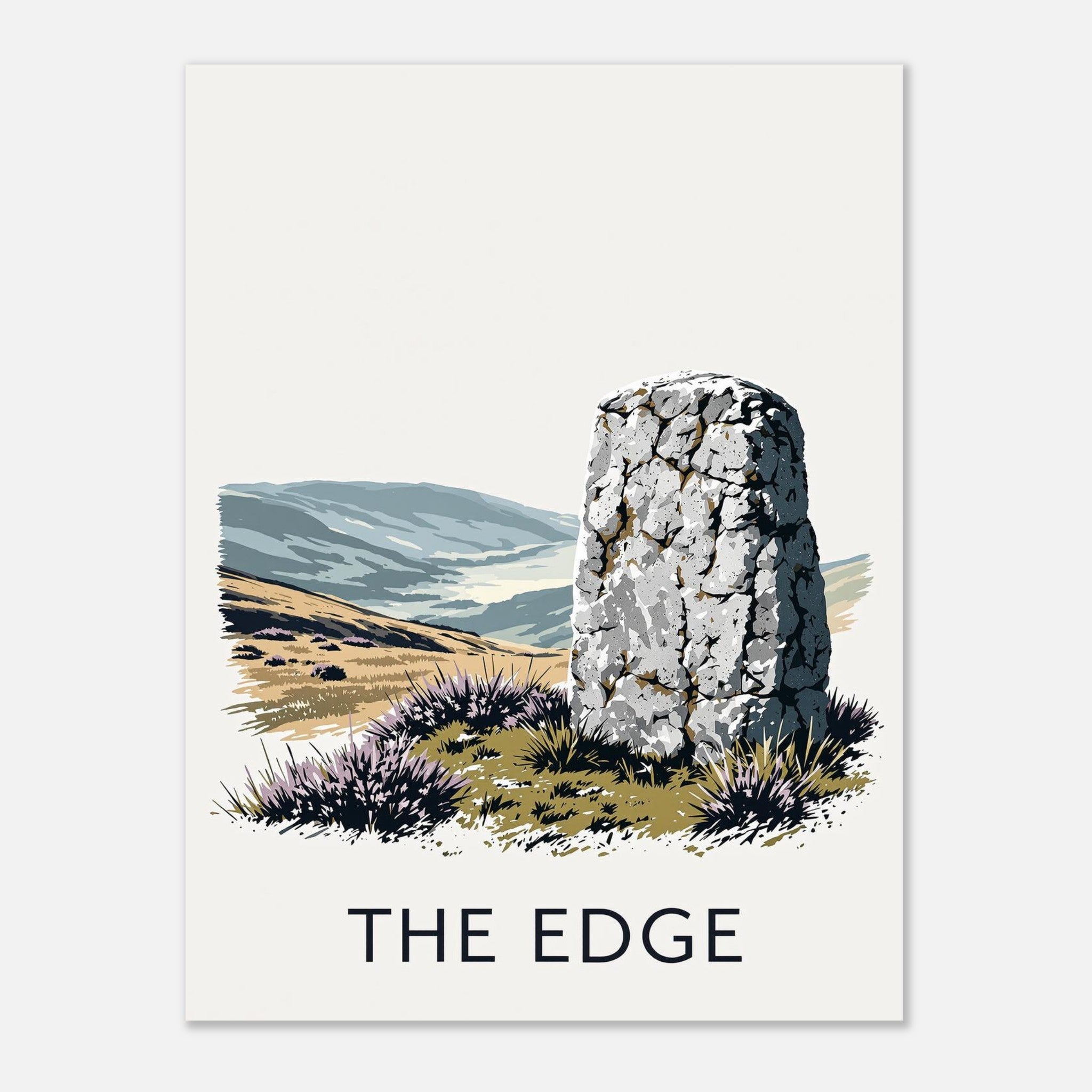 Peak District Gritstone Millstone Art Print Art Print — detail view | Wild Thread Co
