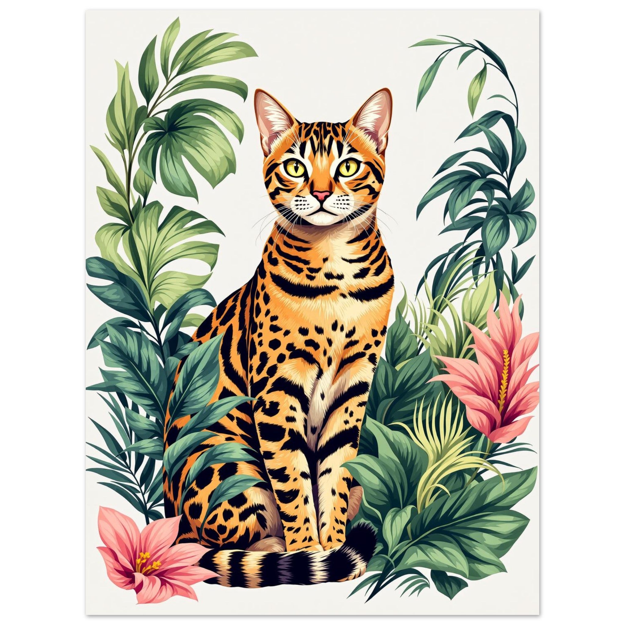 Bengal Cat Jungle Art Print Poster Wall Art UK — Art Print | Wild Thread Co