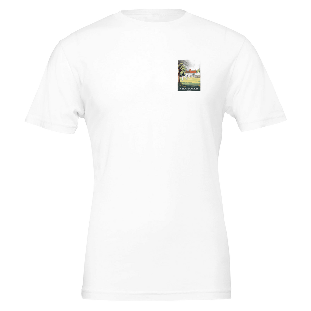 Village Cricket Sunday Green T-Shirt — detail view | Wild Thread Co