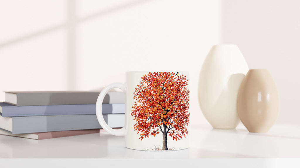 Rowan Red Berry Autumn Fieldfares Mug — detail view | Wild Thread Co