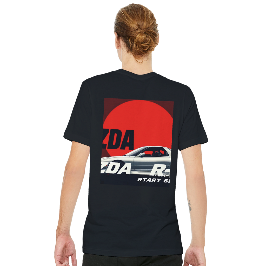 Mazda Rx7 Rising Sun T-Shirt Unisex Cotton Tee UK T-Shirt — detail view | Wild Thread Co