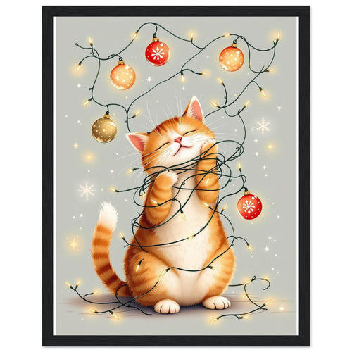Cat Christmas Framed Print Wall Art Ready to Hang UK — Framed Art Print | Wild Thread Co UK