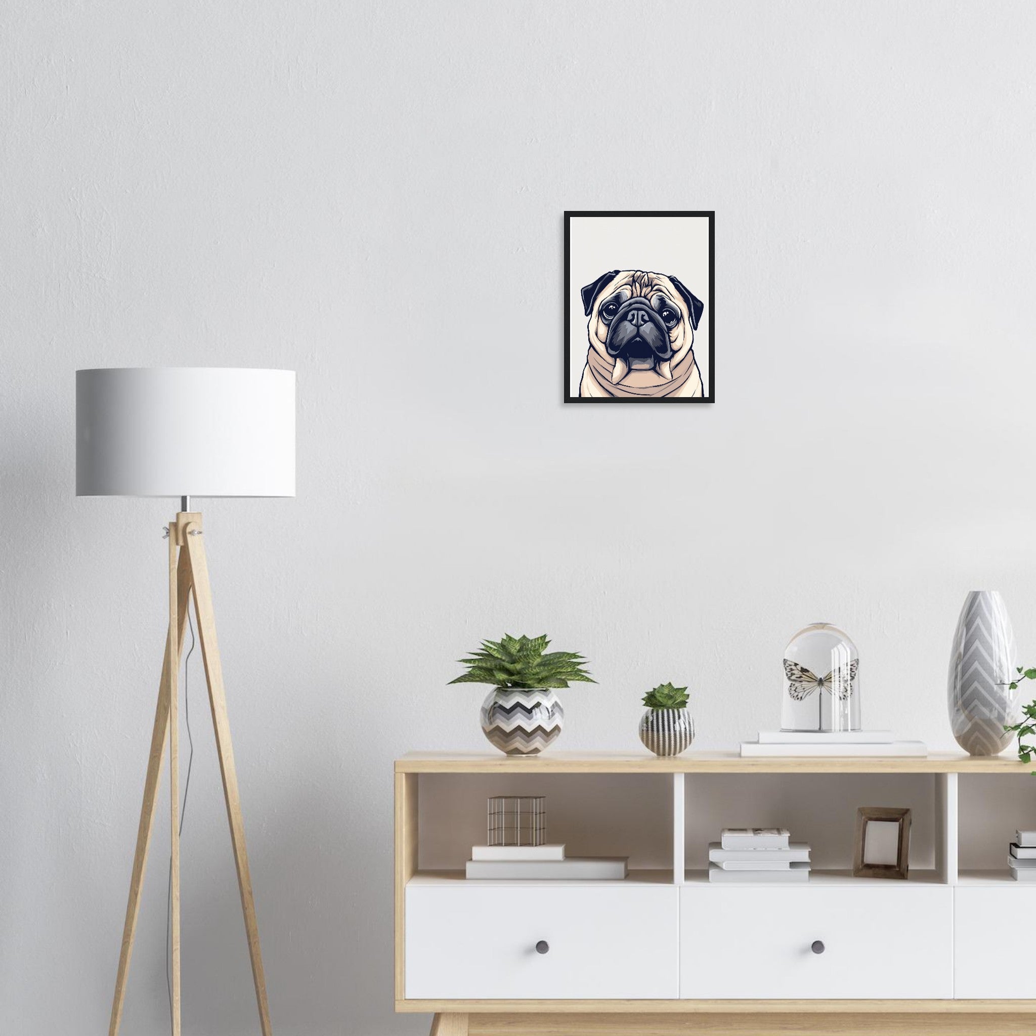 Pug Life Framed Art Print — detail view | Wild Thread Co