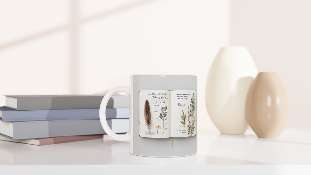 Naturalist Field Journal Sketches Mug — detail view | Wild Thread Co