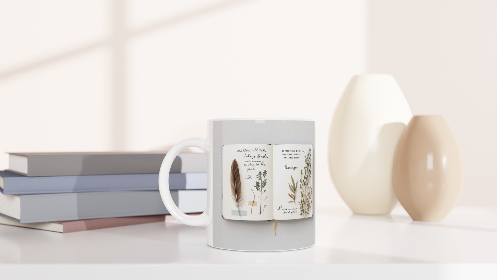 Naturalist Field Journal Sketches Mug — detail view | Wild Thread Co