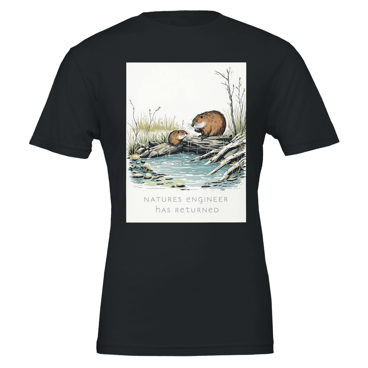 Beaver Rewilding T-Shirt | Nature's Engineer Conservation Tee UK - Wild Thread Co