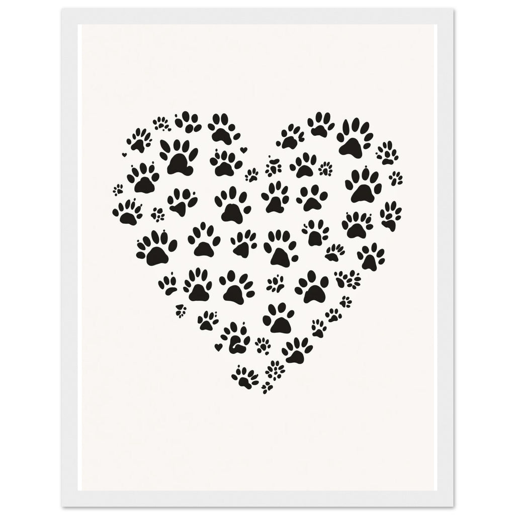 Cat Paw Prints Art Framed Print Wall Art Ready to Hang UK — Framed Art Print | Wild Thread Co