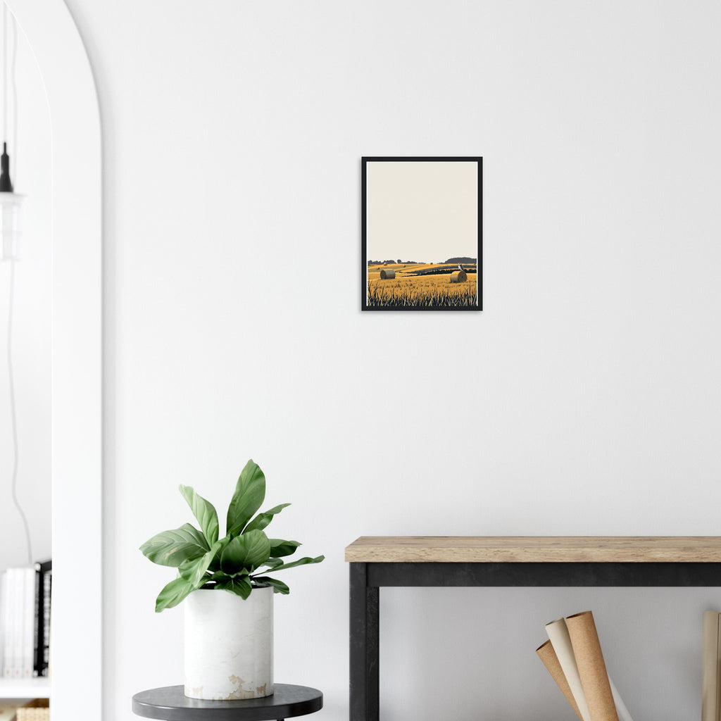 Harvest Moon Field Barn Owl Framed Art Print — detail view | Wild Thread Co