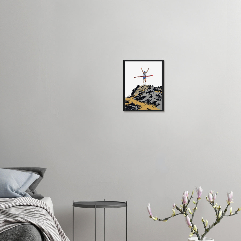 Fell Race Summit Finish Destroyed Framed Art Print — detail view | Wild Thread Co