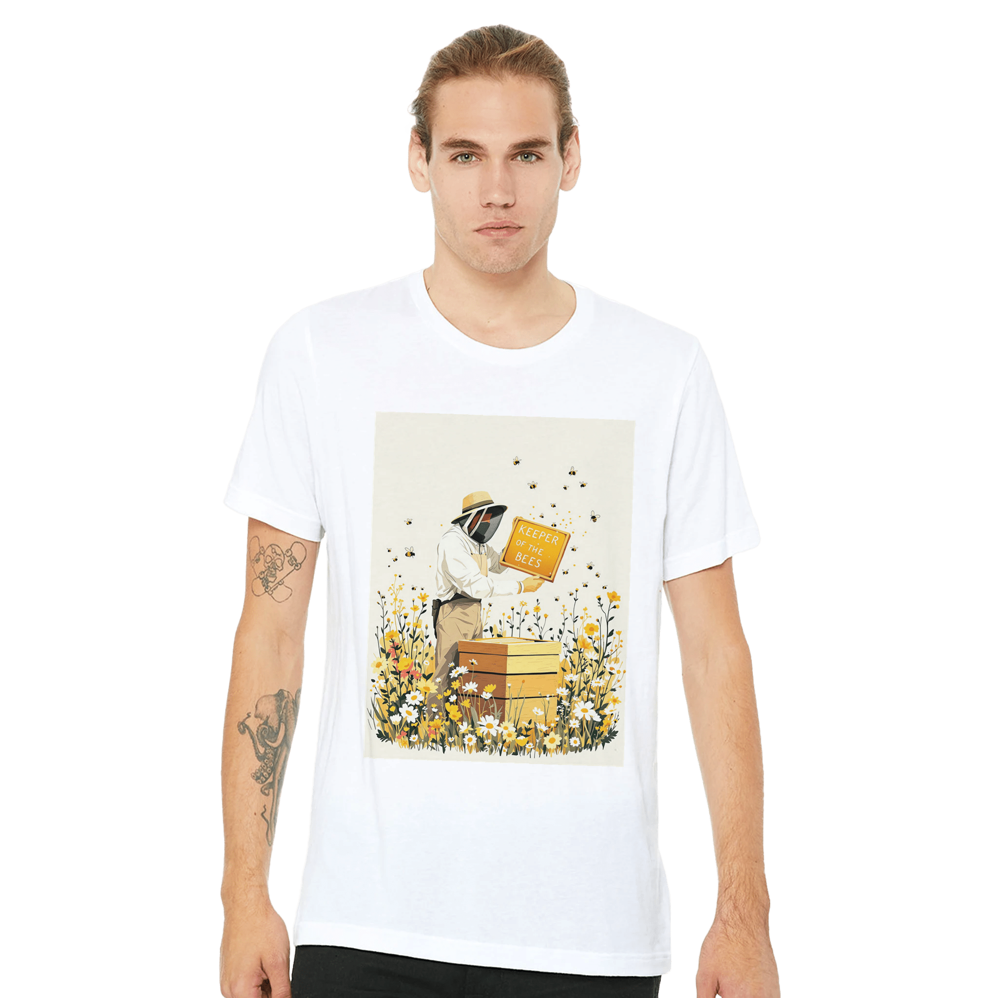 Beekeeper Gift T-Shirt | Honey Bee Tee | Keeper of the Bees Navy - Wild Thread Co