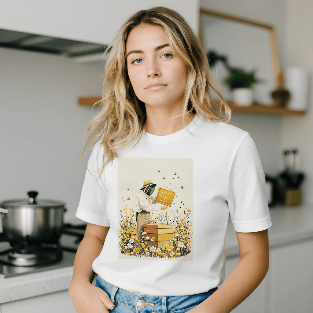 Beekeeper Gift T-Shirt | Honey Bee Tee | Keeper of the Bees Navy - Wild Thread Co