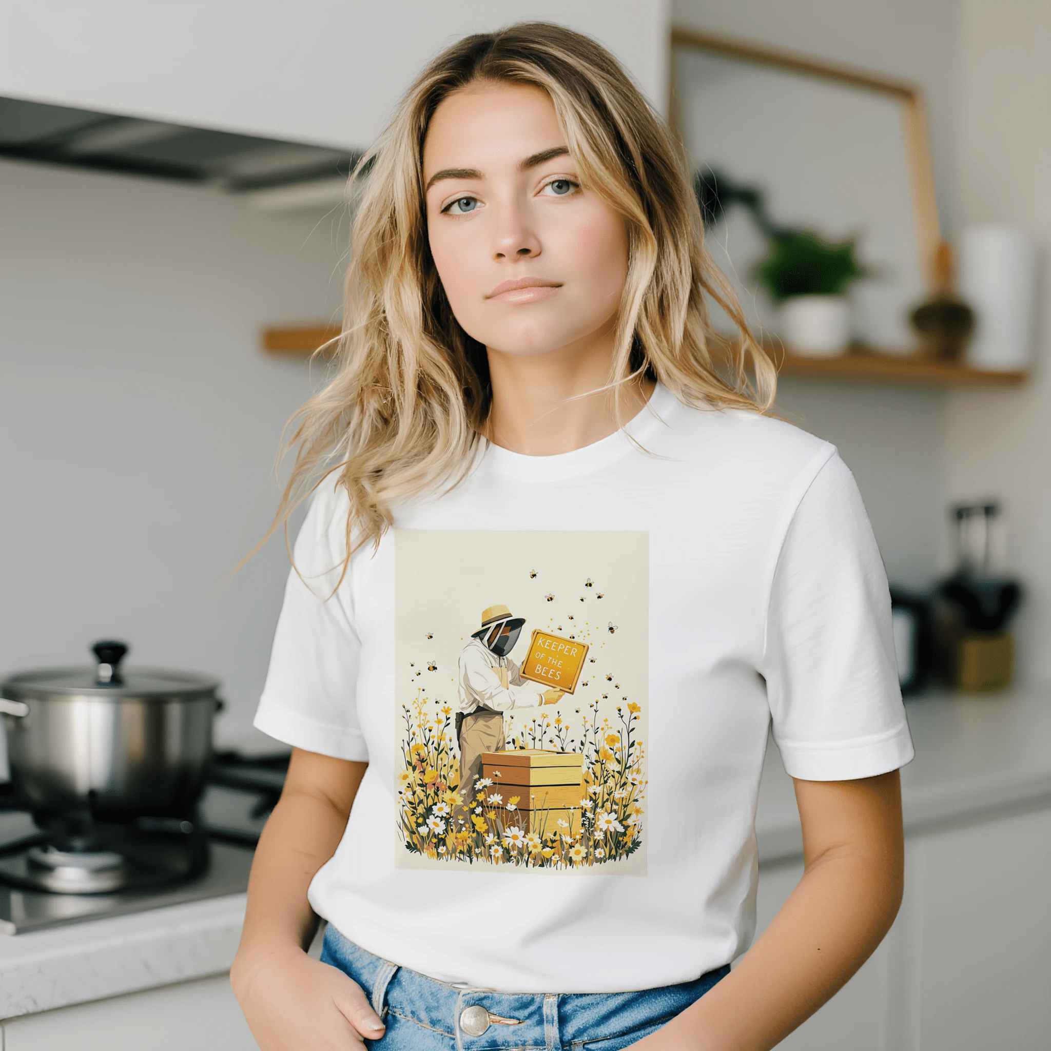 Beekeeper Gift T-Shirt | Honey Bee Tee | Keeper of the Bees Navy - Wild Thread Co