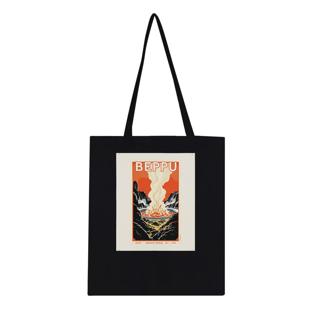 Beppu Vintage Travel Tote Bag Cotton Shopper UK Tote Bag — detail view | Wild Thread Co