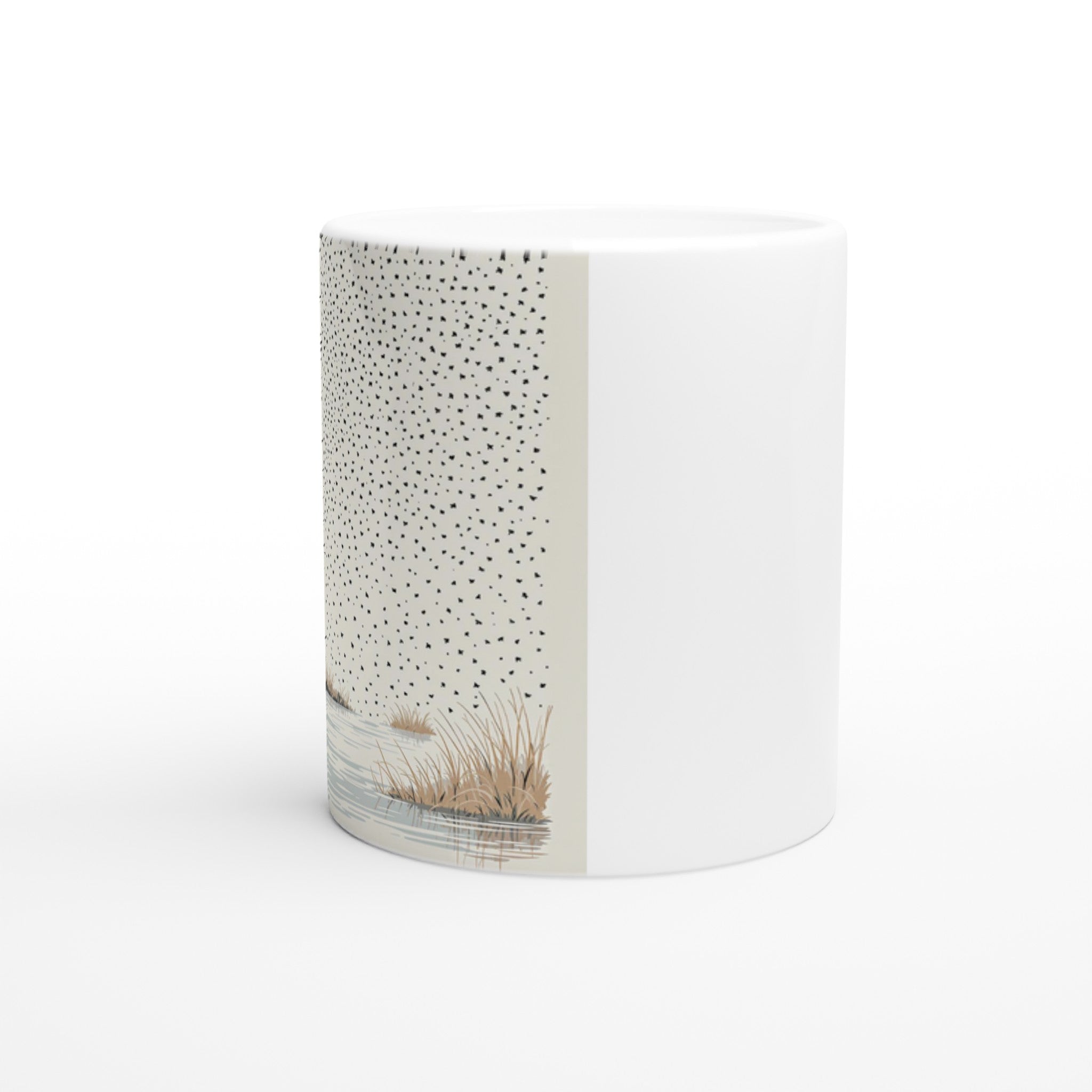 Chalk Stream Trout Rising Mayfly Mug — detail view | Wild Thread Co