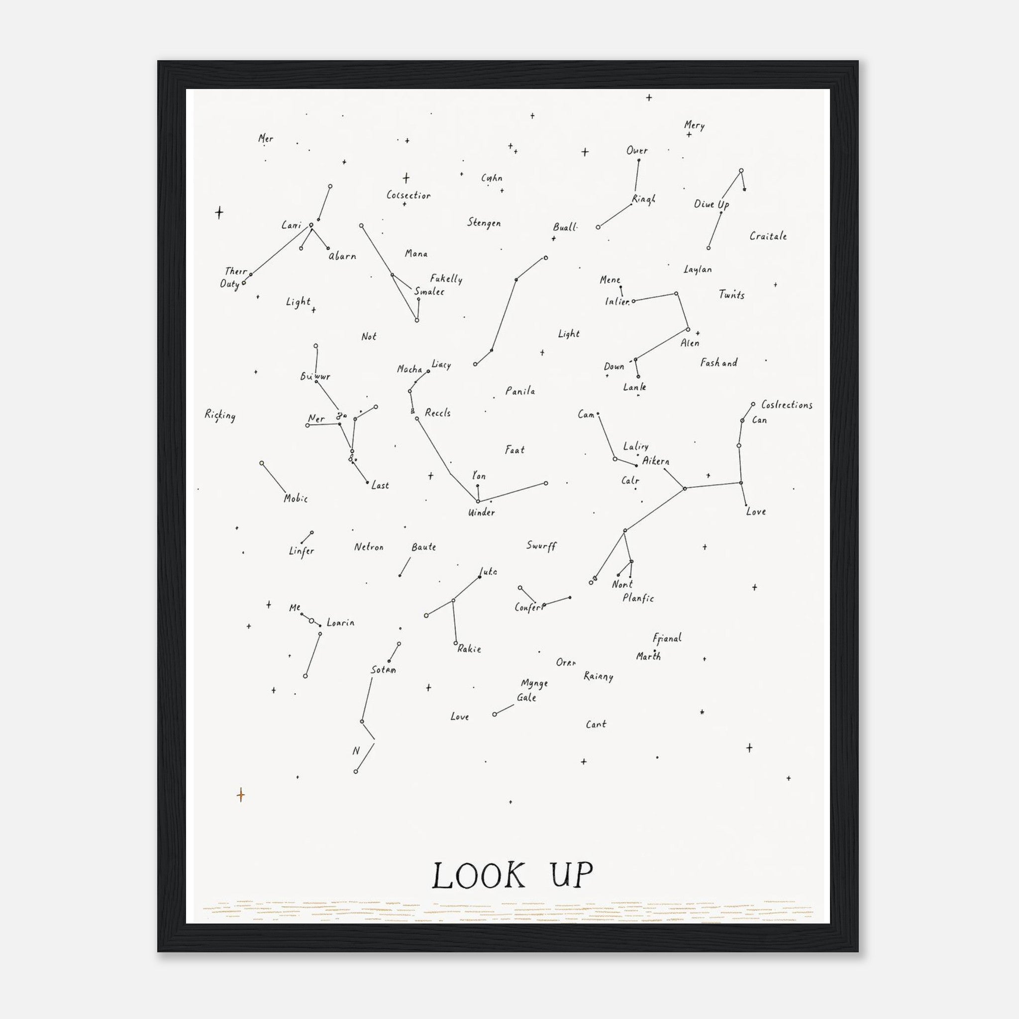 Antique Star Chart Hand Drawn Framed Print Wall Art Ready to Hang UK — Framed Art Print | Wild Thread Co