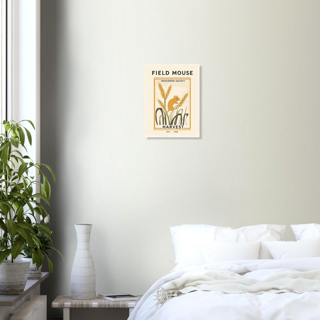 Field Mouse Vintage Travel Poster Art Print — detail view | Wild Thread Co