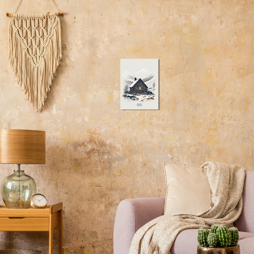 Mountain Bothy Art Wall Art UK Art Print Art Print — detail view | Wild Thread Co
