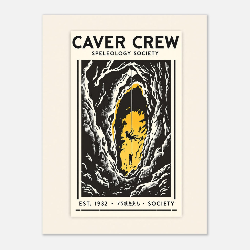 Caver Crew Vintage Travel Poster — Art Print | Wild Thread Co