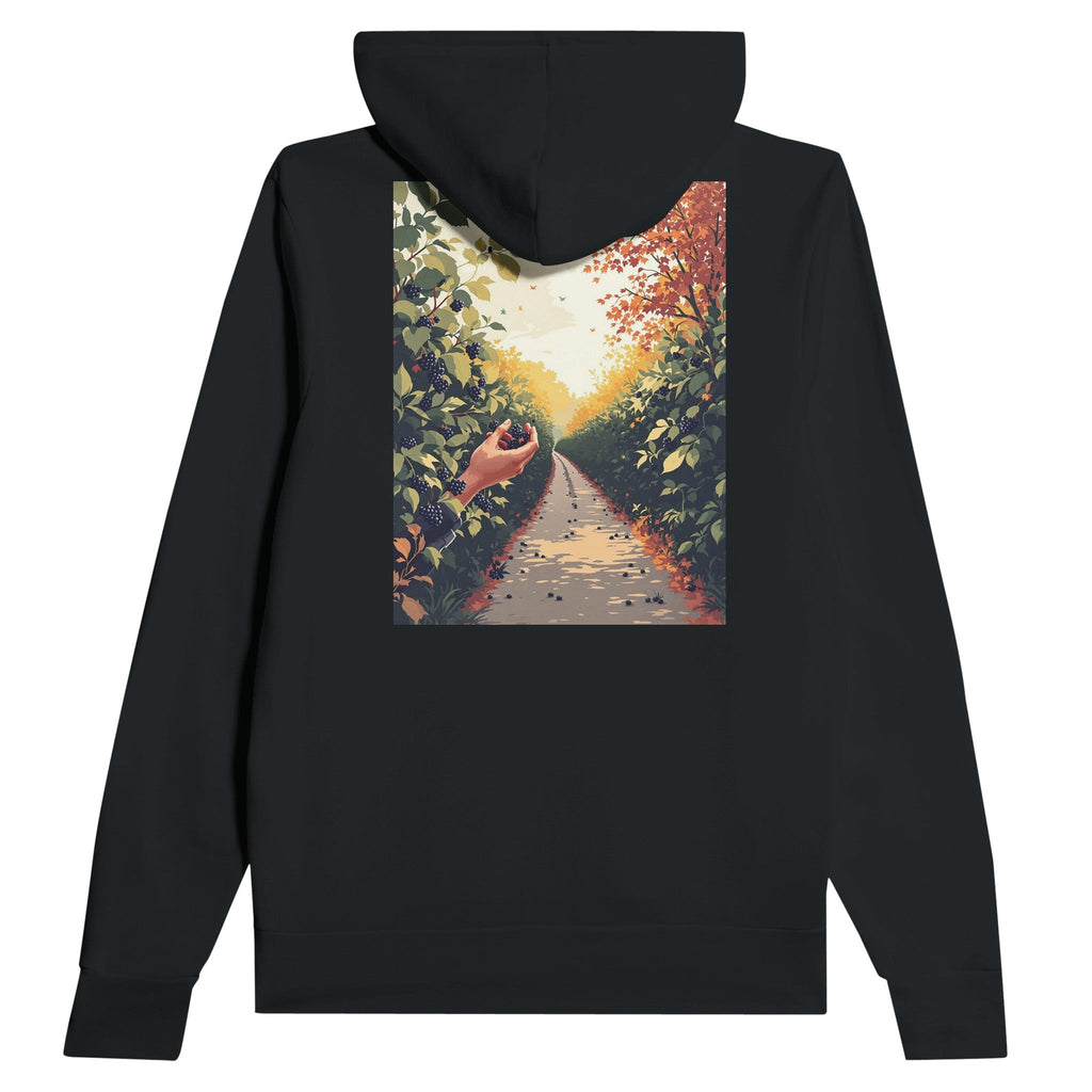 Blackberry Foraging Hoodie | FREE FOOD Hedgerow Illustrated Hoodie - Wild Thread Co