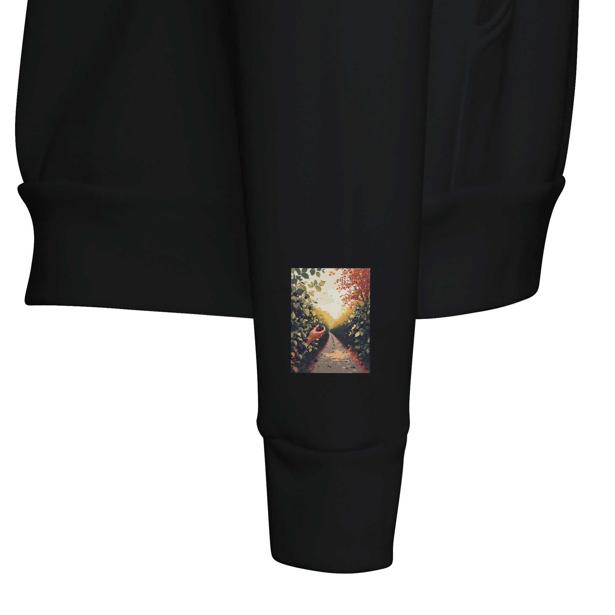 Blackberry Foraging Hoodie | FREE FOOD Hedgerow Illustrated Hoodie - Wild Thread Co
