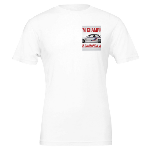 Bmw M3 E30 Dtm Spec Poster T-Shirt — detail view | Wild Thread Co