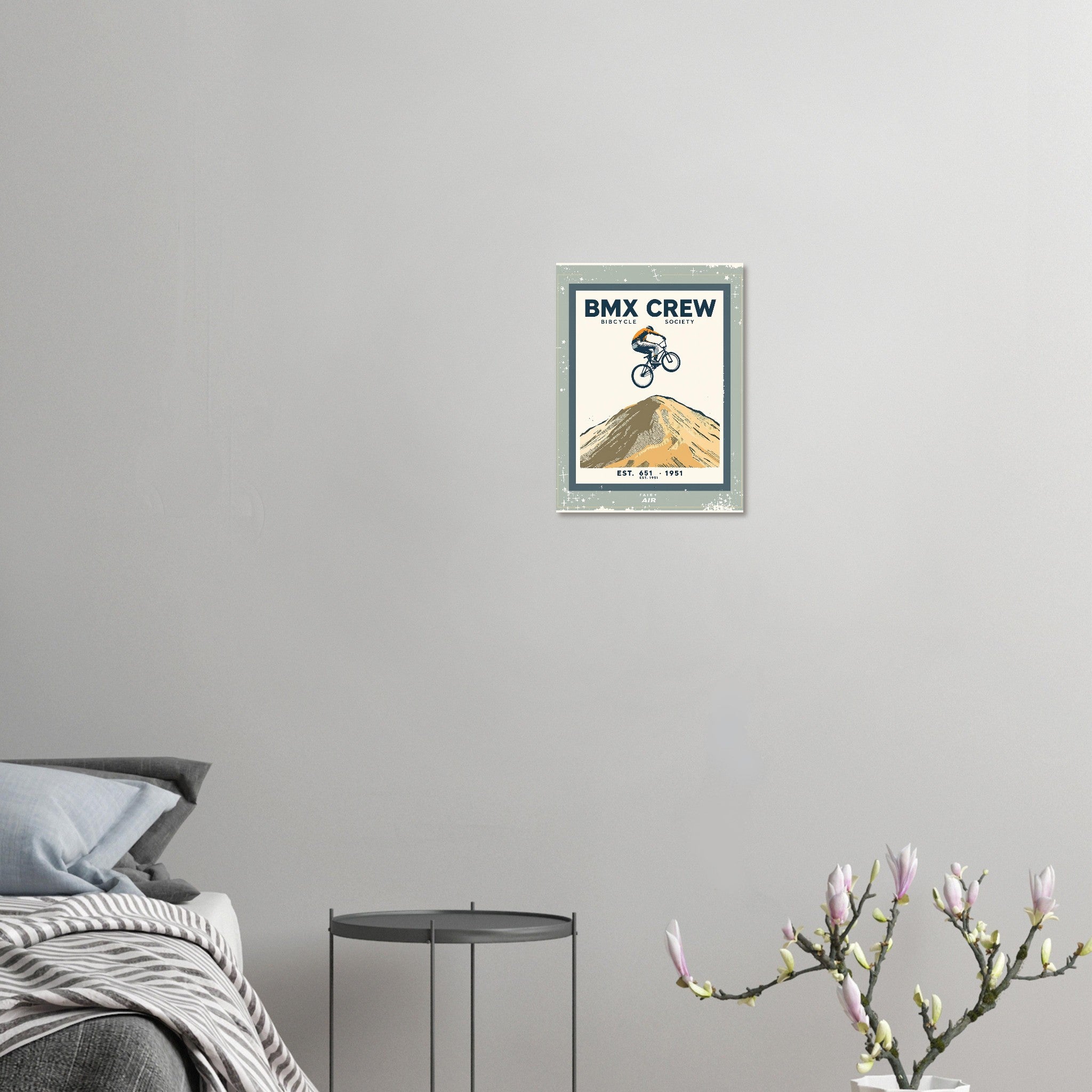 Bmx Crew Vintage Travel Art Wall Art UK Art Print Poster Wall Art UK UK Gift Art Print — detail view | Wild Thread Co