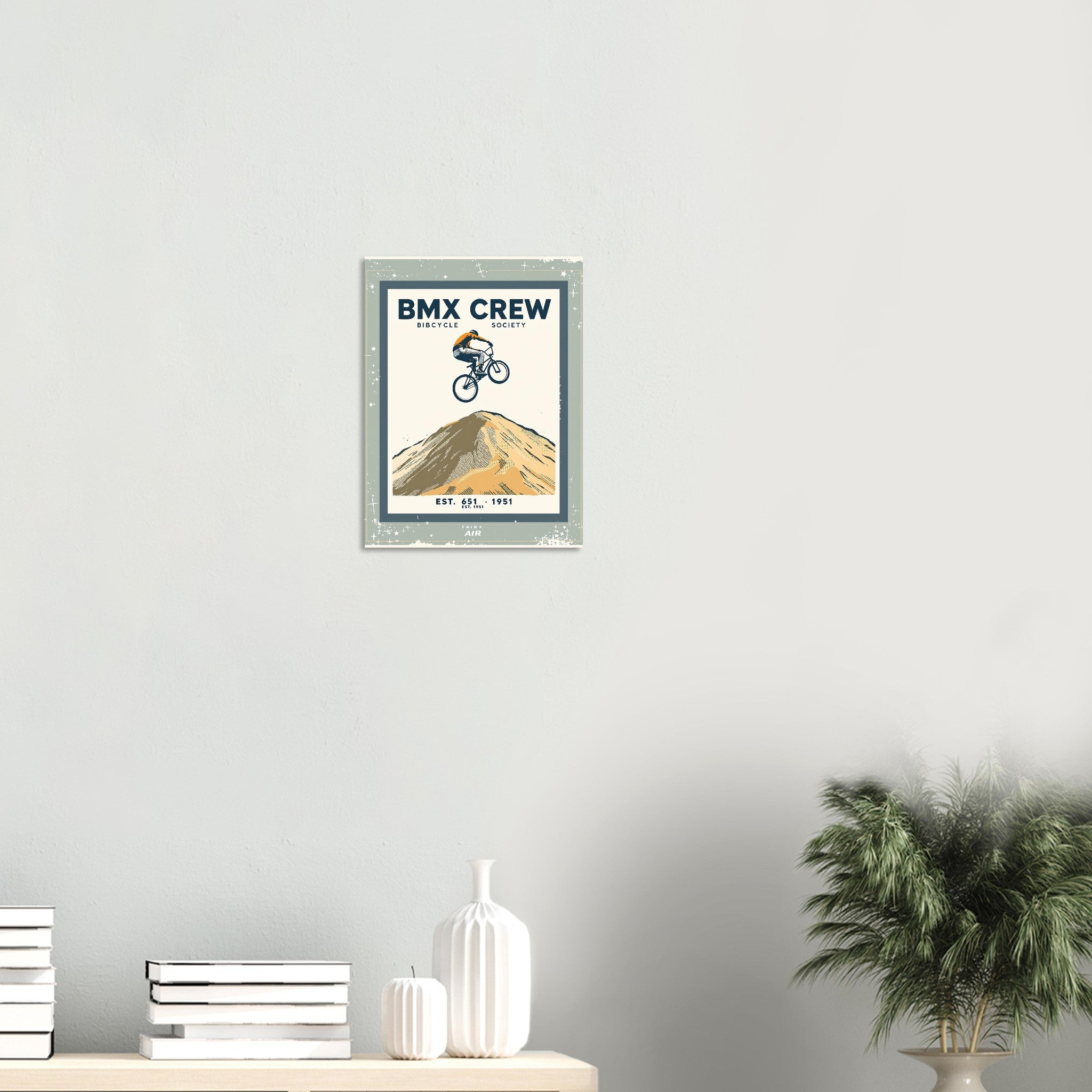 Bmx Crew Vintage Travel Art Wall Art UK Art Print Poster Wall Art UK UK Gift Art Print — detail view | Wild Thread Co