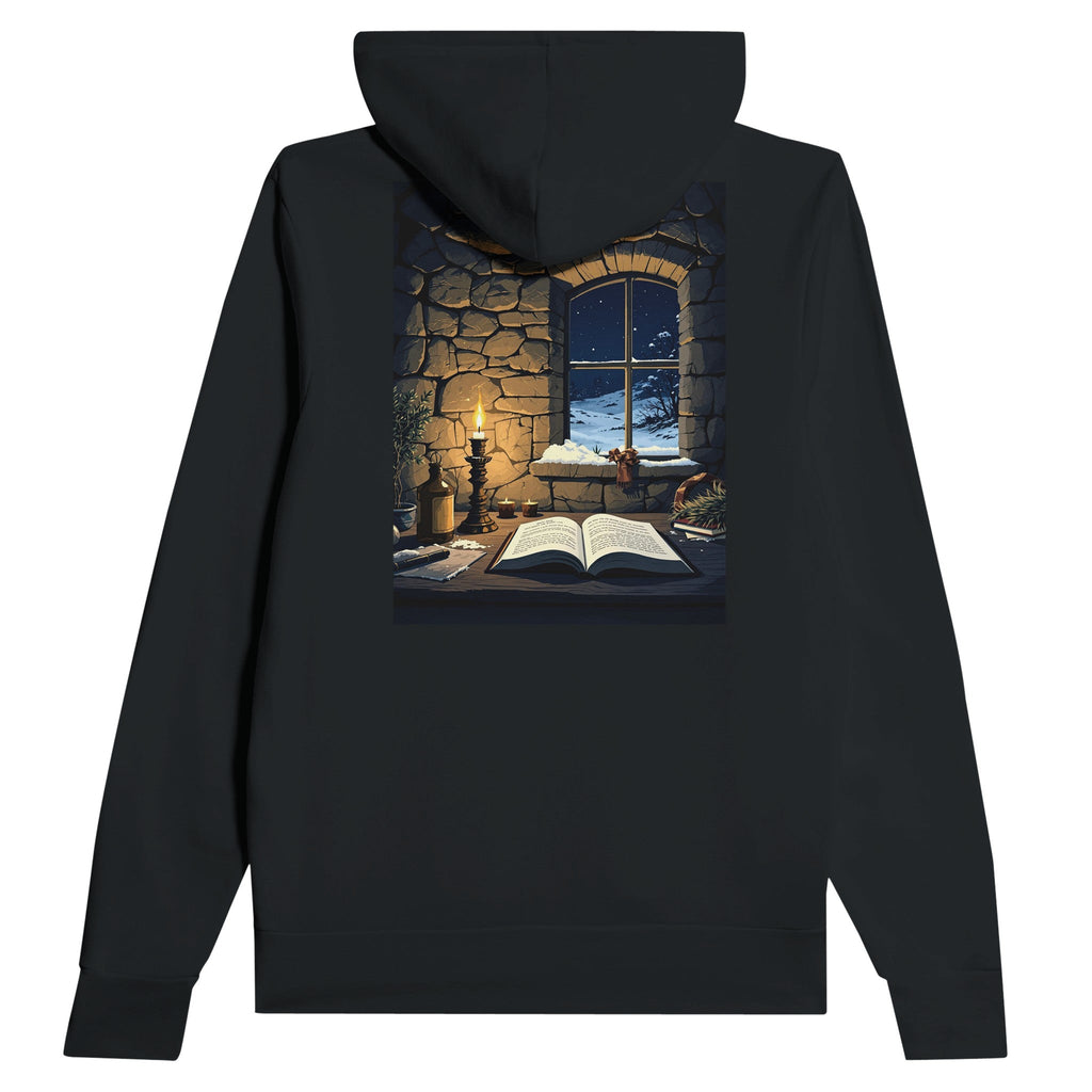 Bothy Hoodie UK | Mountain Shelter Candlelight Illustration Hoodie - Wild Thread Co