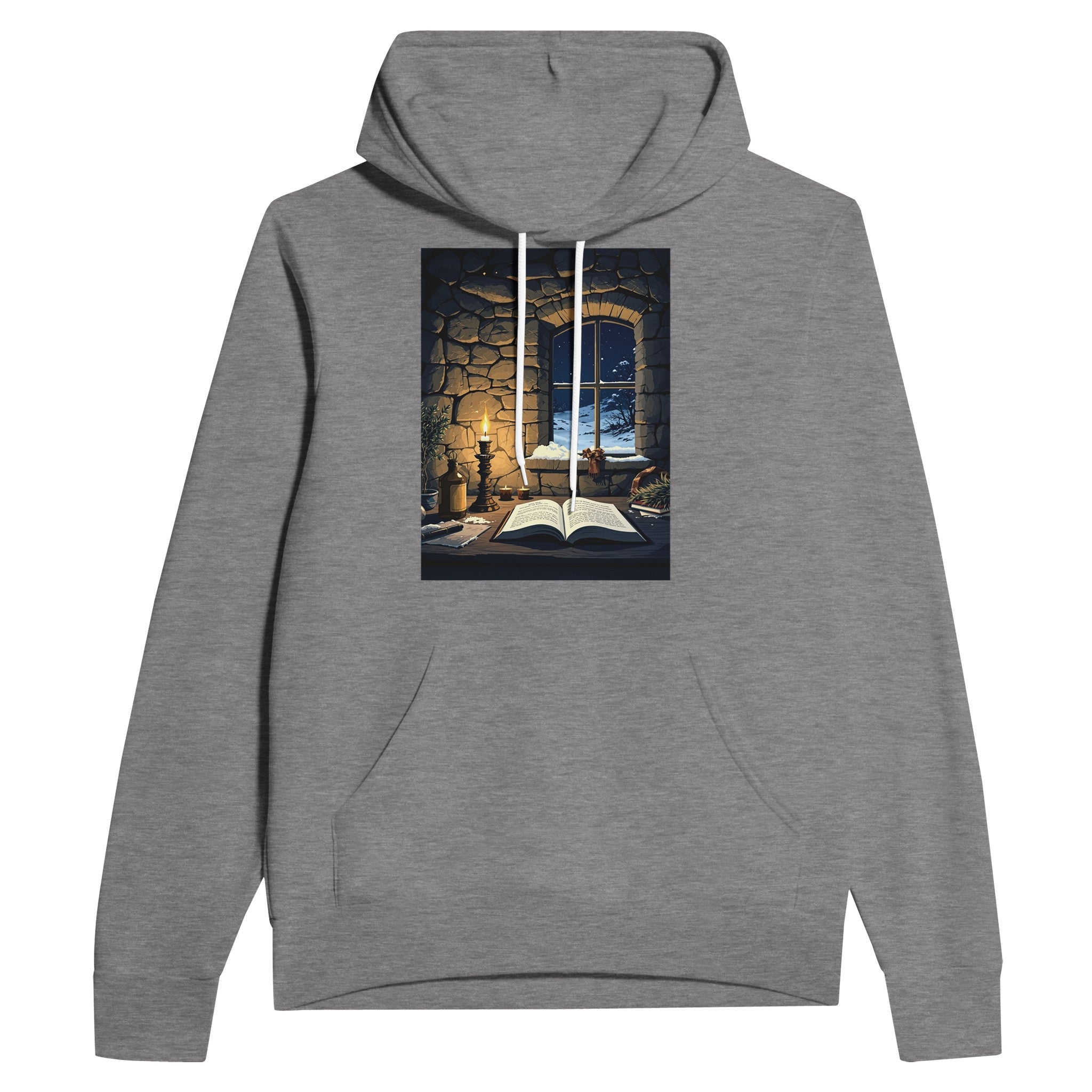 Bothy Hoodie UK | Mountain Shelter Candlelight Illustration Hoodie - Wild Thread Co