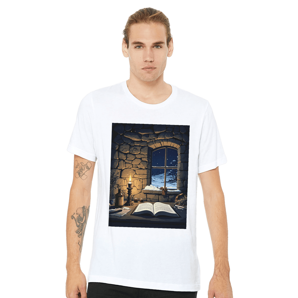 Bothy Shirt UK | Mountain Shelter Candlelight Illustration Tee - Wild Thread Co