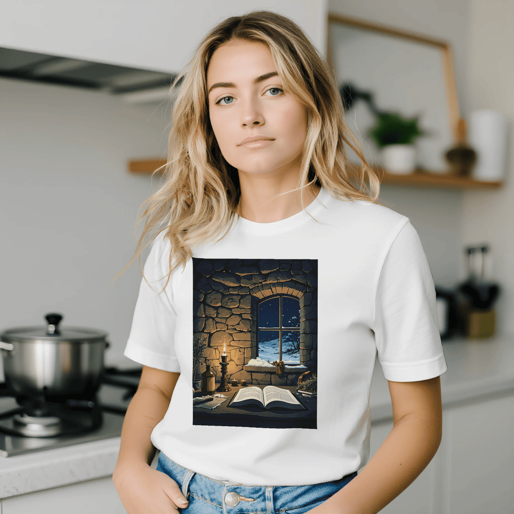 Bothy Shirt UK | Mountain Shelter Candlelight Illustration Tee - Wild Thread Co