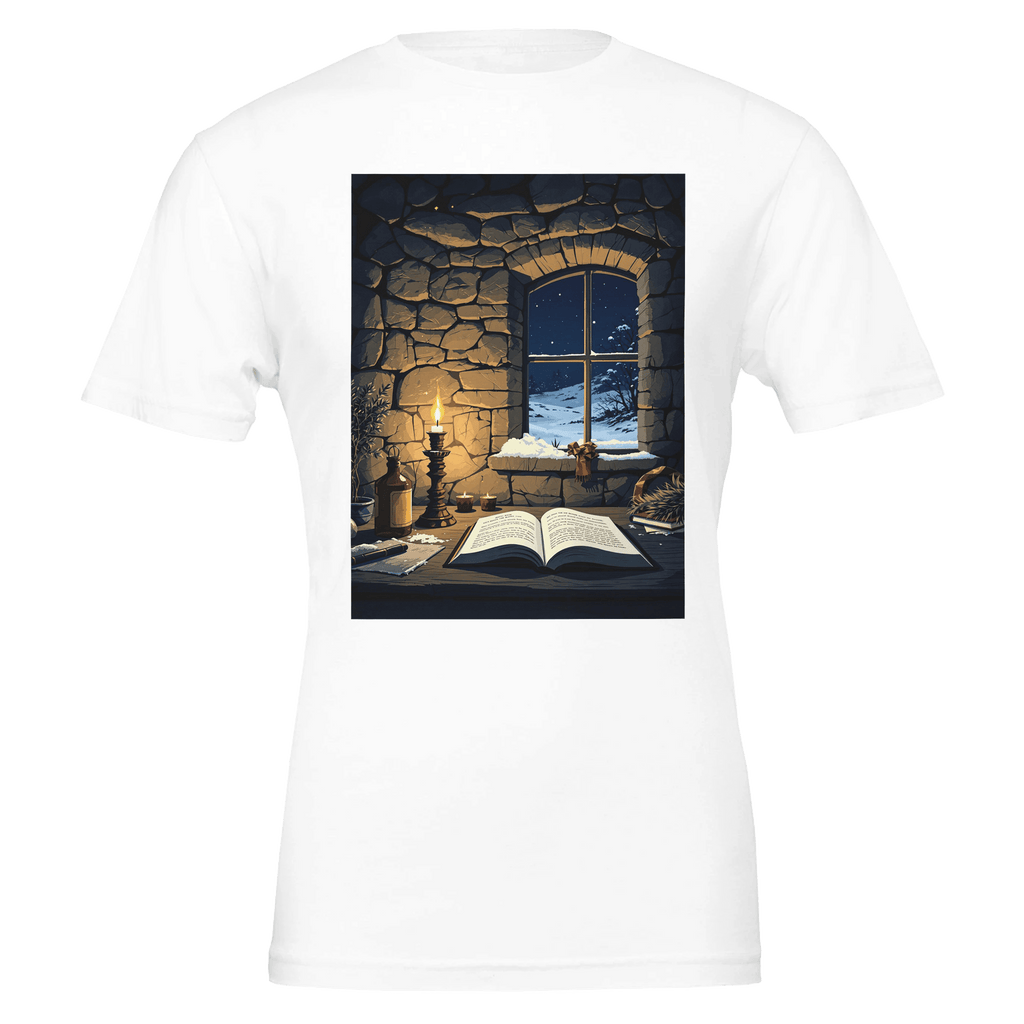 Bothy Shirt UK | Mountain Shelter Candlelight Illustration Tee - Wild Thread Co