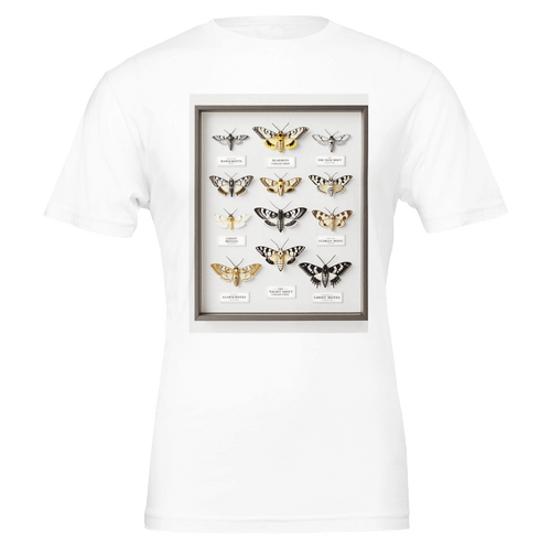 British Moth Lover Gift | Entomology Specimen Case T-Shirt Navy - Wild Thread Co