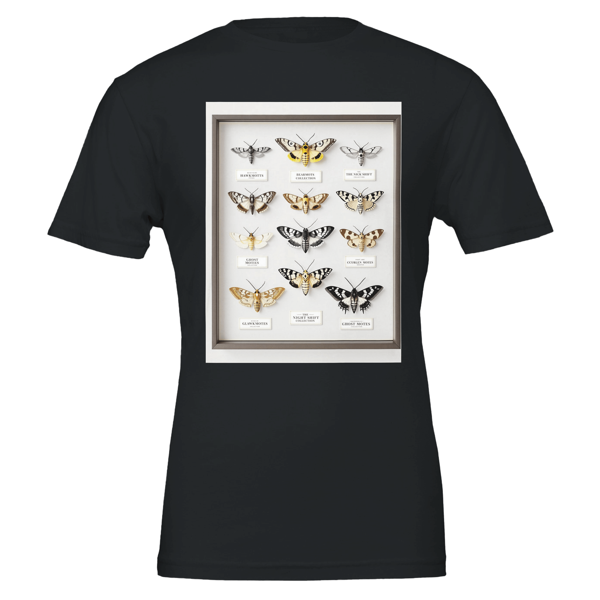 British Moth Lover Gift | Entomology Specimen Case T-Shirt Navy - Wild Thread Co