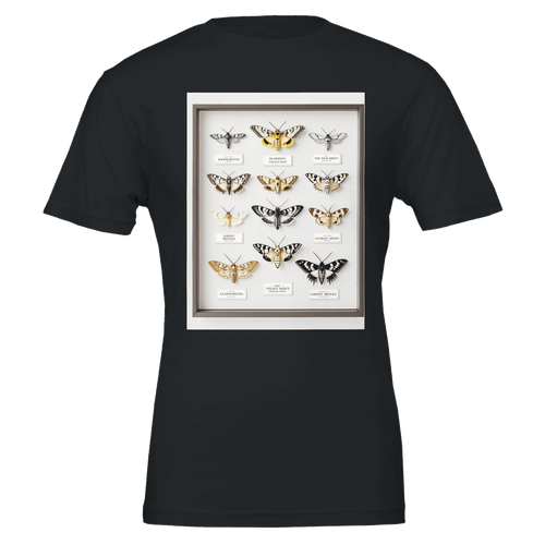 British Moth Lover Gift | Entomology Specimen Case T-Shirt Navy - Wild Thread Co