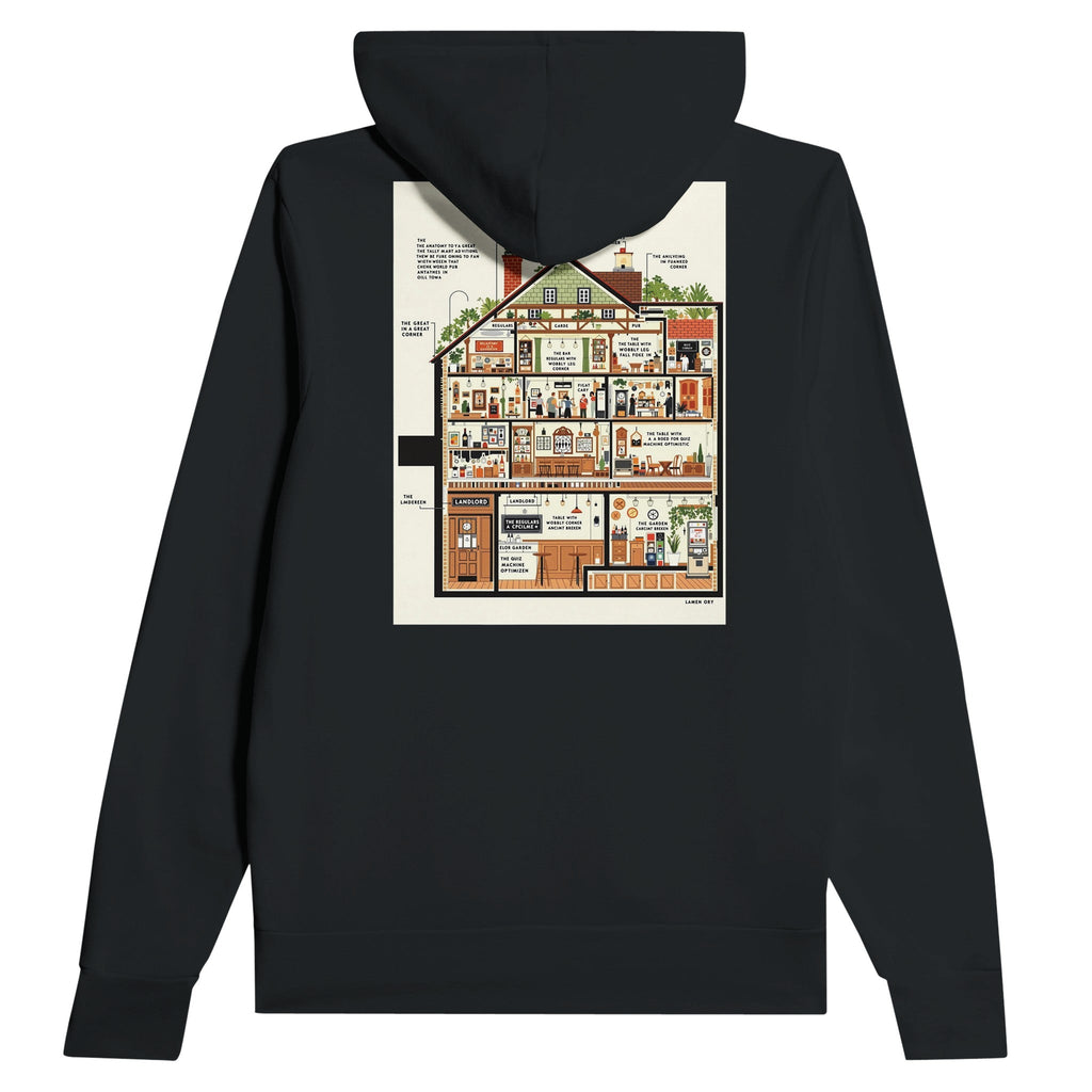 British Pub Anatomy Hoodie | UK Pub Culture Gift Hoodie - Wild Thread Co