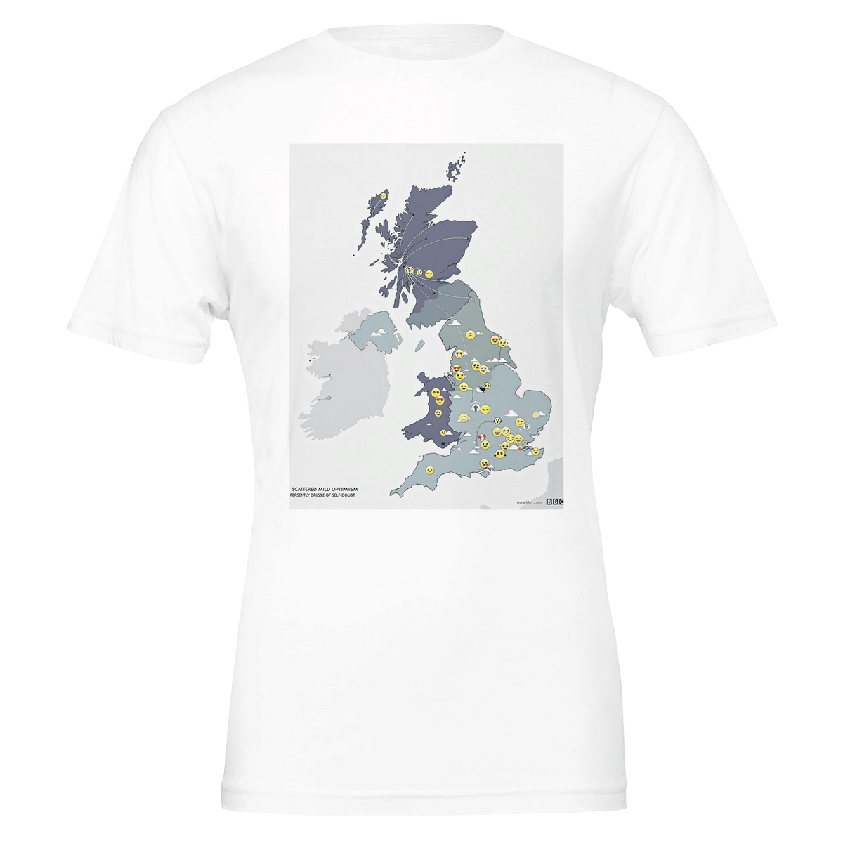British Weather Map Emotional Forecast T-Shirt | Funny Gift - Wild Thread Co