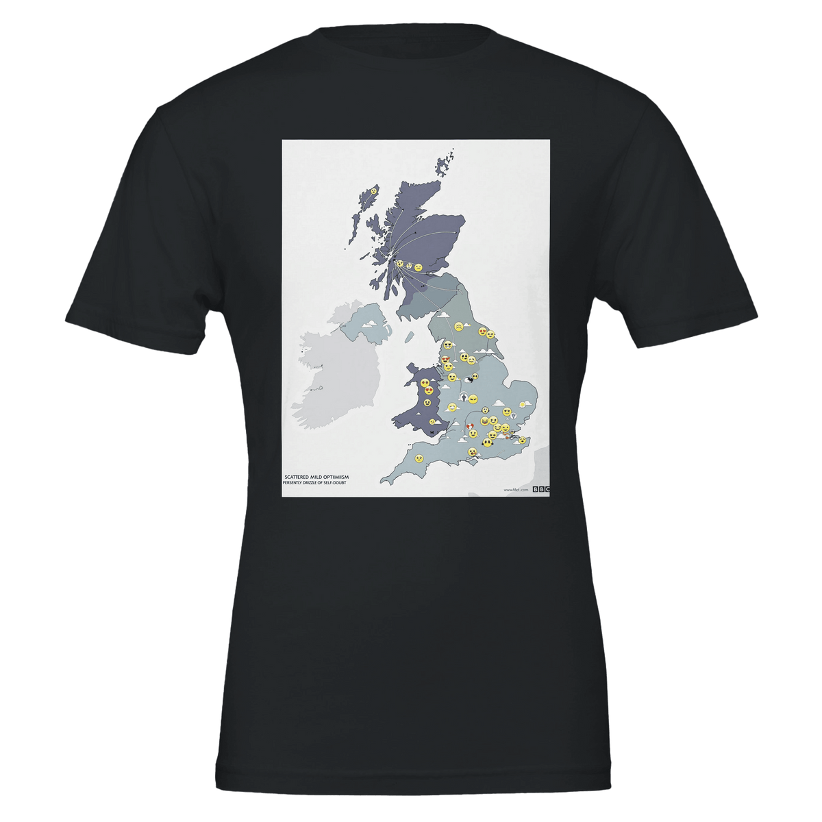British Weather Map Emotional Forecast T-Shirt | Funny Gift - Wild Thread Co