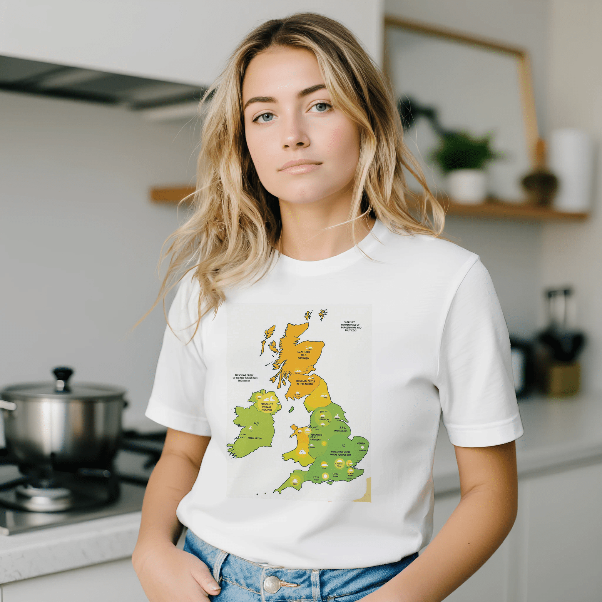 British Weather Map Funny T-Shirt | Met Office Style Humour Tee - Wild Thread Co