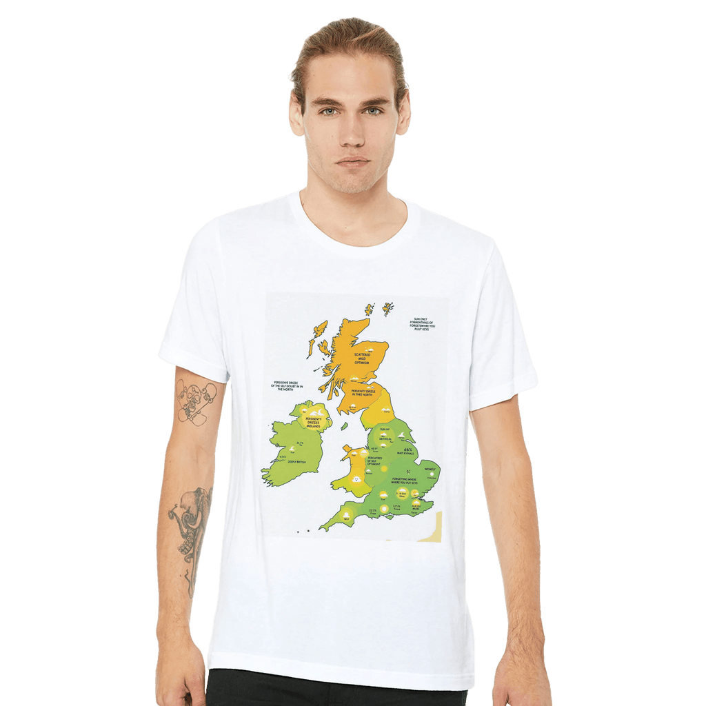 British Weather Map Funny T-Shirt | Met Office Style Humour Tee - Wild Thread Co