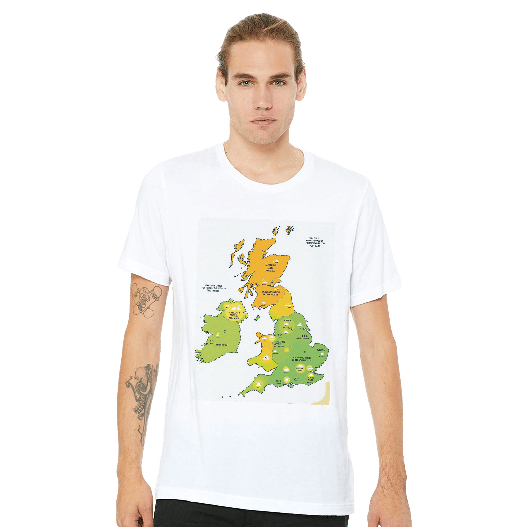 British Weather Map Funny T-Shirt | Met Office Style Humour Tee - Wild Thread Co
