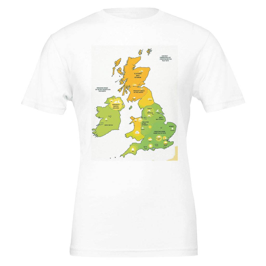 British Weather Map Funny T-Shirt | Met Office Style Humour Tee - Wild Thread Co