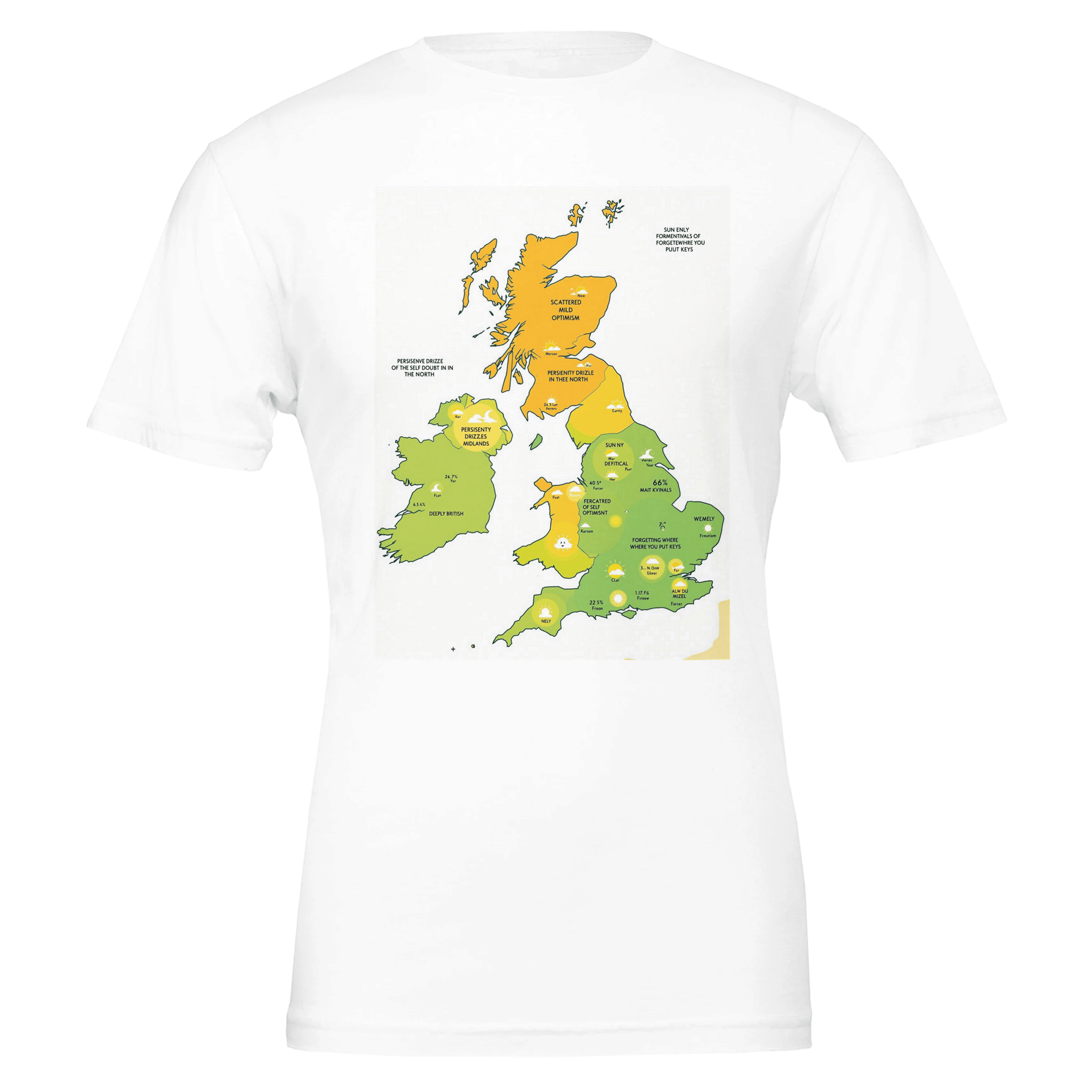 British Weather Map Funny T-Shirt | Met Office Style Humour Tee - Wild Thread Co